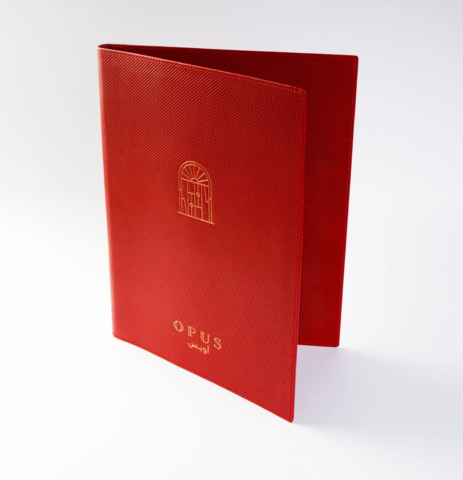 custom leather menu folders